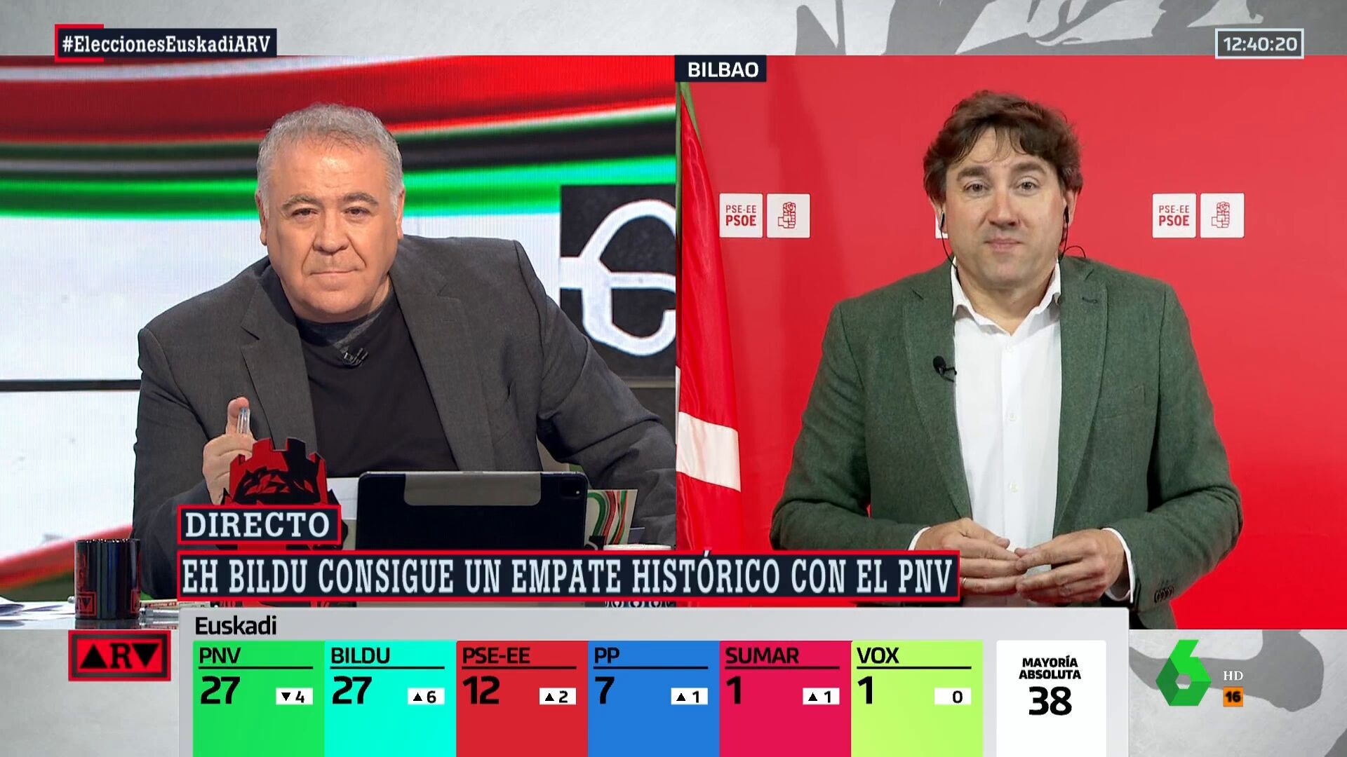 Abril 2024 (22-04-24) Andueza (PSE-EE) reclama alguna cartera más en el futuro gobierno vasco: 