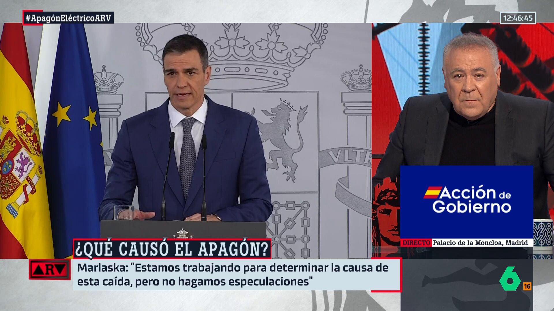 Abril 2025 (29-04-25) Ferreras carga contra el Gobierno de Sánchez tras el apagón: 