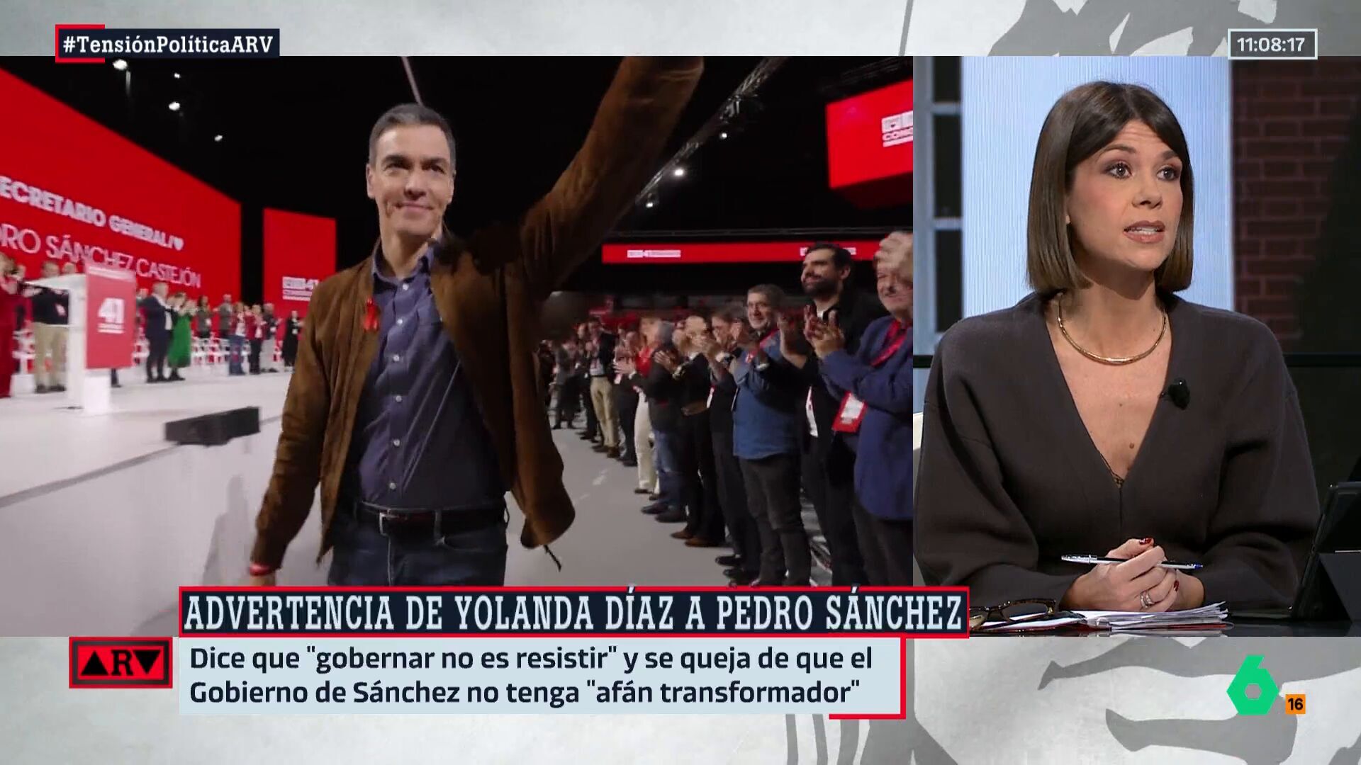 Diciembre 2024 (03-12-24) Ainhoa Martínez, tras criticar Yolanda Diaz a Pedro Sánchez: 