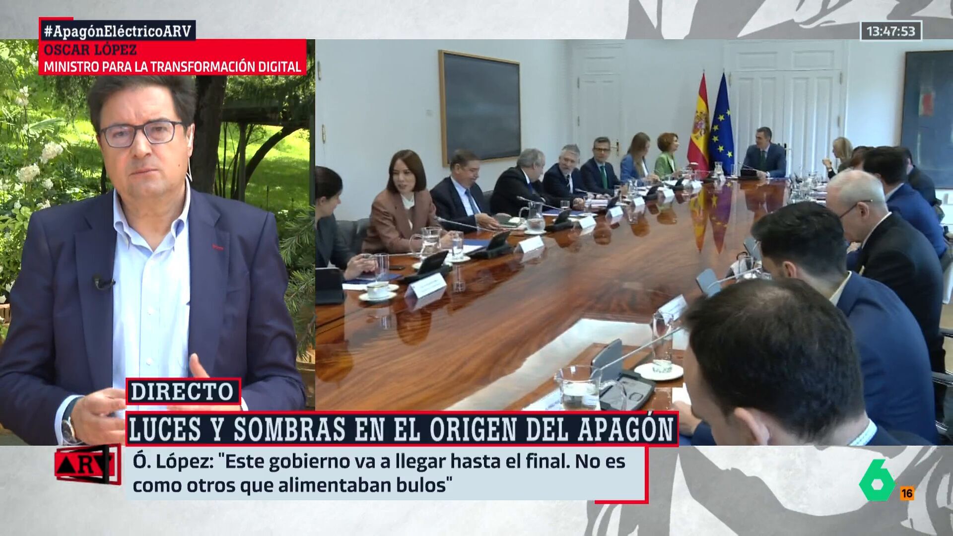 Mayo 2025 (02-05-25) Óscar López cuestiona que hubiera avisos del apagón: 