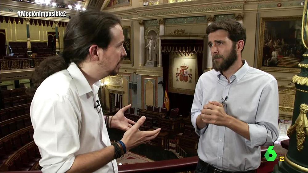 Temporada 11 (14-06-17) Gonzo con Pablo Iglesias, protagonista de la moción de censura a Rajoy