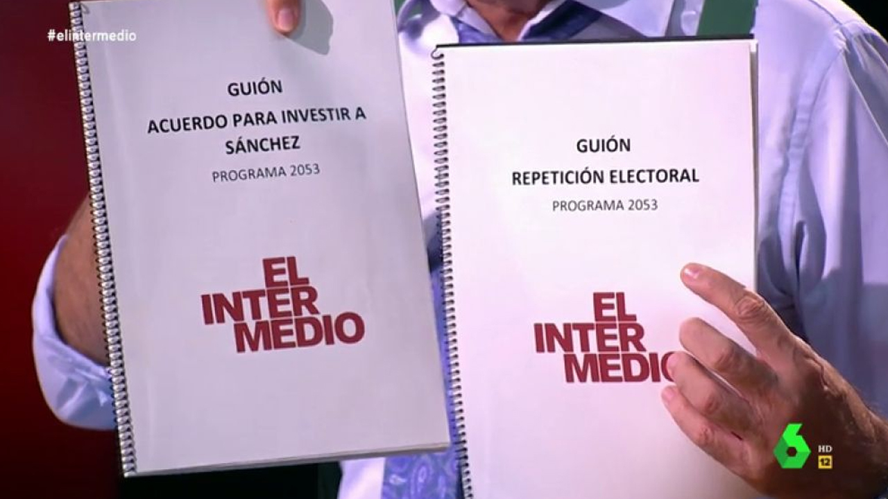 Temporada 14 (17-09-19) Wyoming desvela el guion que hubiera tenido El Intermedio si hubiera investidura: 