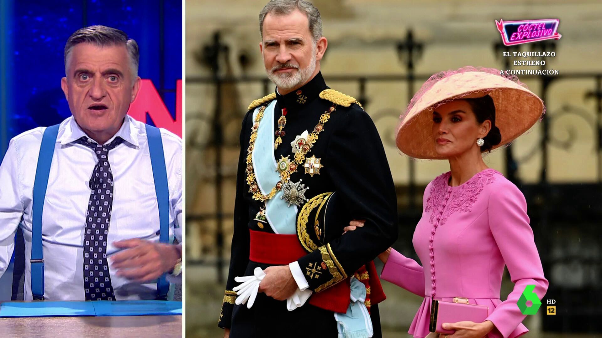 Temporada 17 (08-05-23) Wyoming, sobre el look de Letizia para la coronación de Carlos III: 