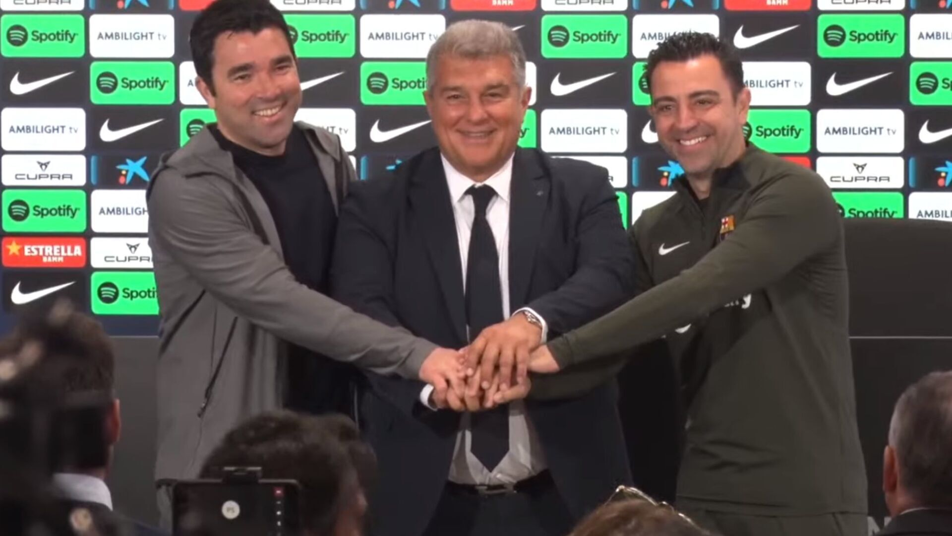 Abril 2024 (25-04-24) Xavi y Laporta explican por qué continuará el entrenador en el Barça