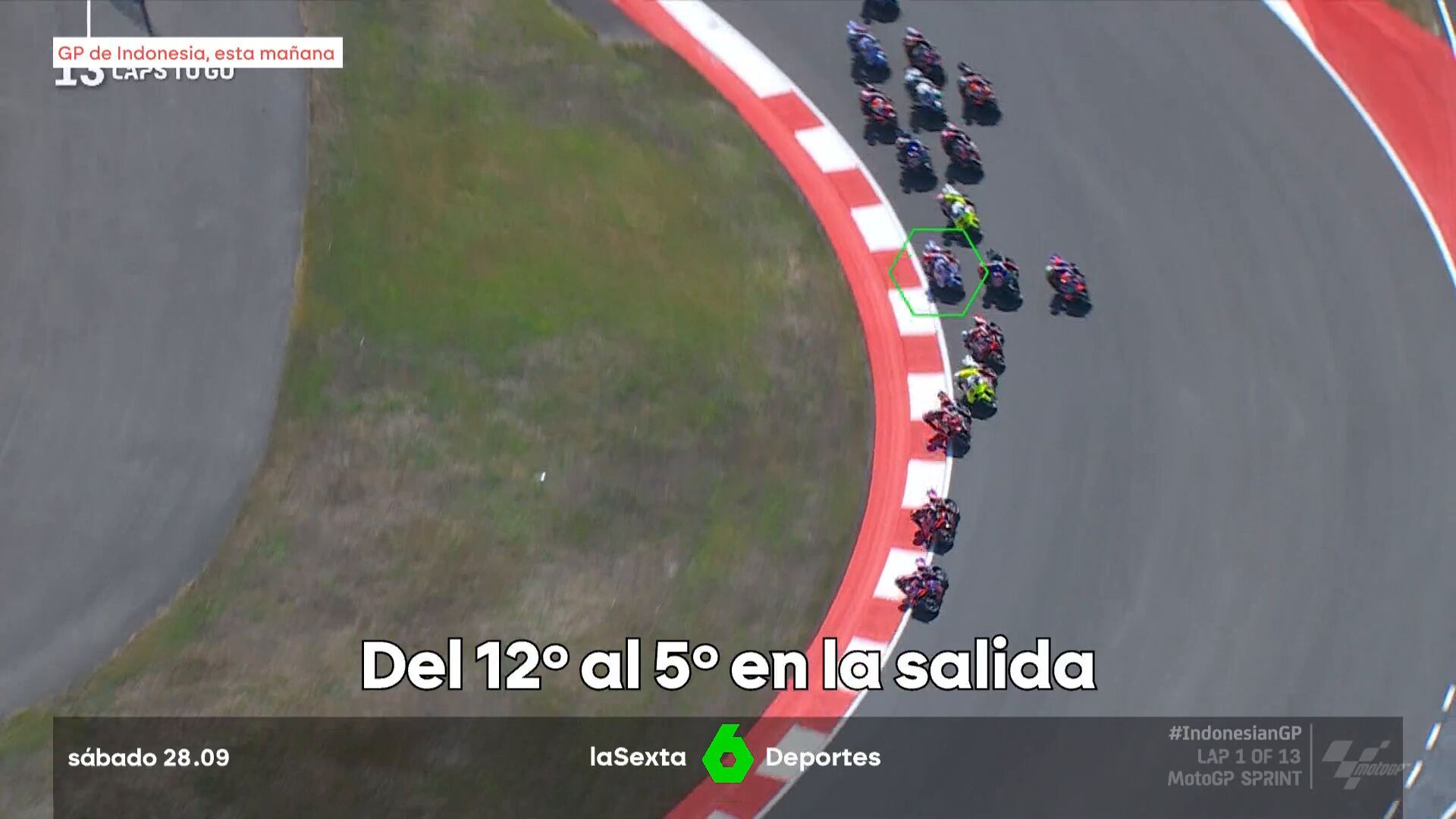 Septiembre 2024 (28-09-24) La espectacular salida de Marc Márquez en la 'sprint' del GP de Indonesia