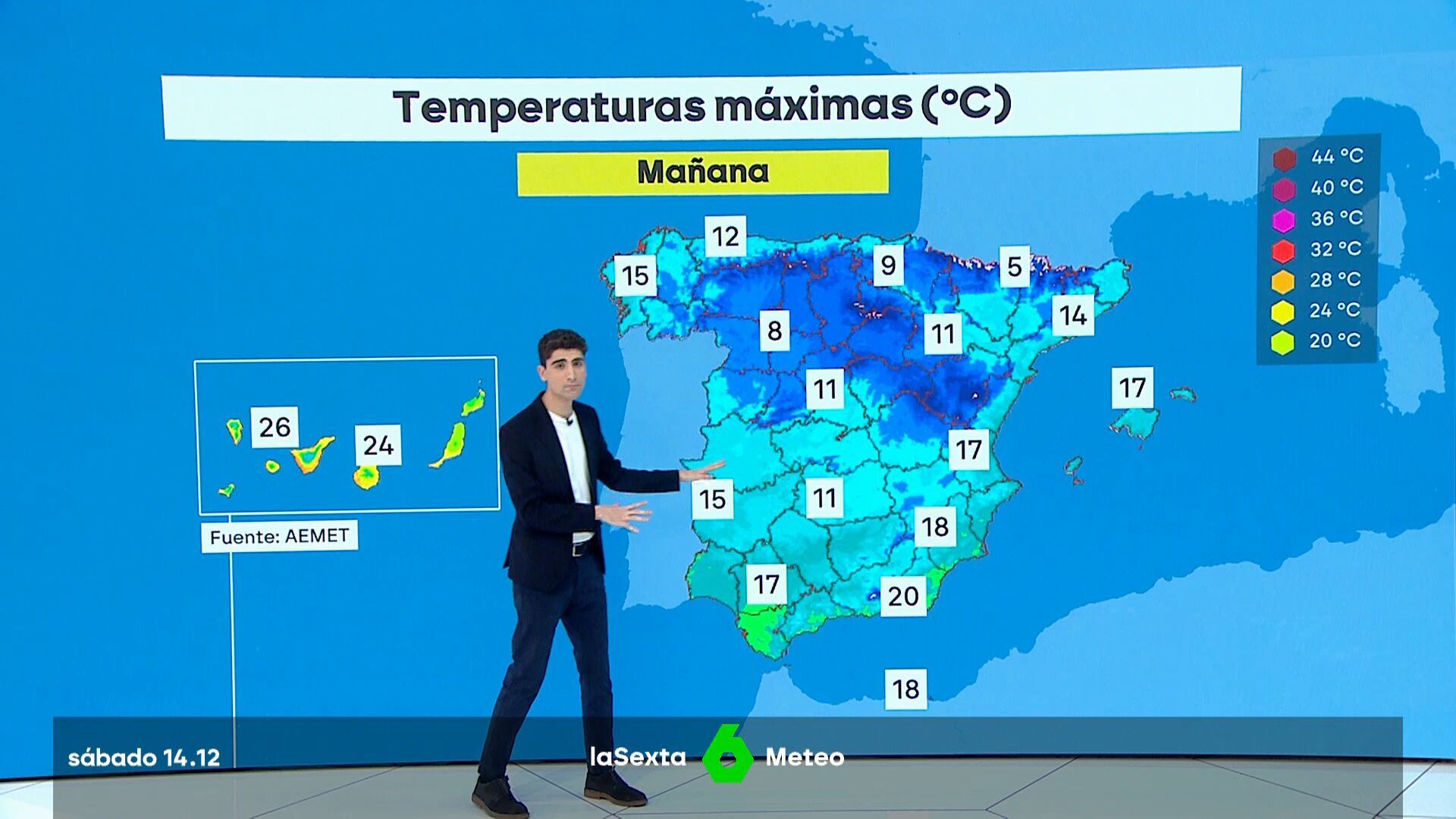 Diciembre 2024 (14-12-24) Cielos despejados en gran parte de la península