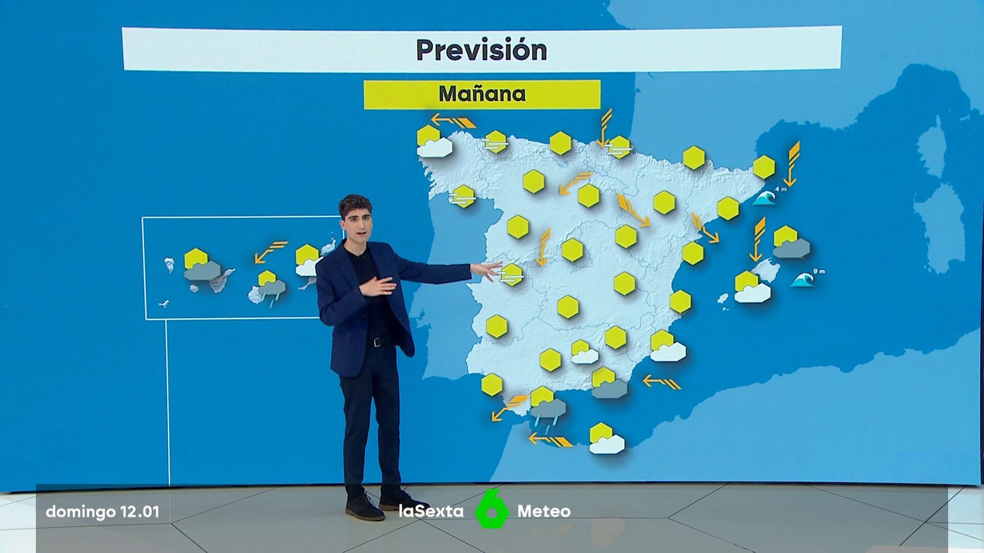 Enero 2025 (12-01-25) Tramontana fuerte con rachas muy fuertes en Ampurdán y norte de Baleares