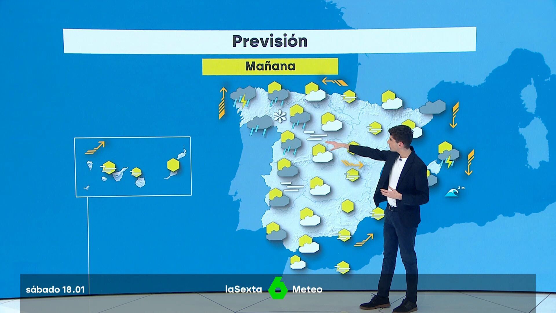 Enero 2025 (18-01-25) Nevadas con probables acumulados significativos en la cordillera Cantábrico y noroeste de la meseta Norte