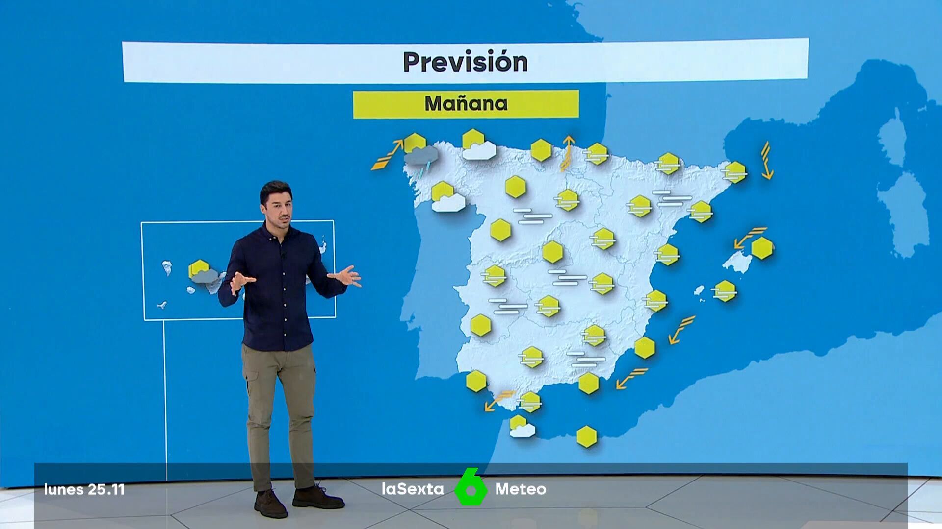 Noviembre 2024 (25-11-24) Un frente de la borrasca Bert cruza la península dejando lluvia, viento y oleaje