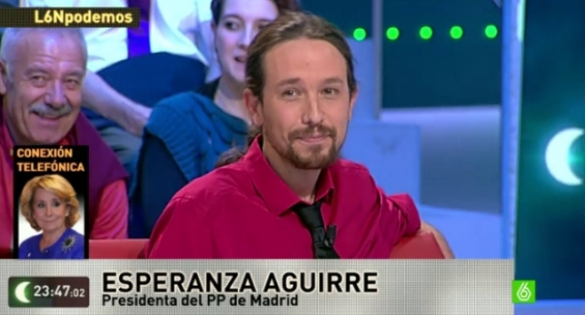 2014 Tenso debate entre Pablo Iglesias y Esperanza Aguirre