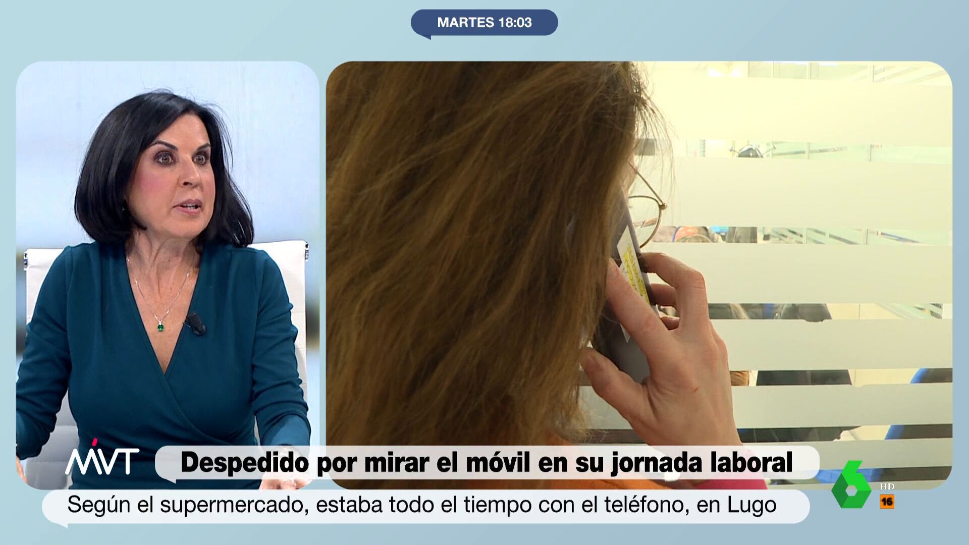 Abril 2024 (02-04-24) Beatriz de Vicente valora el despido de un trabajador por mirar el móvil: 