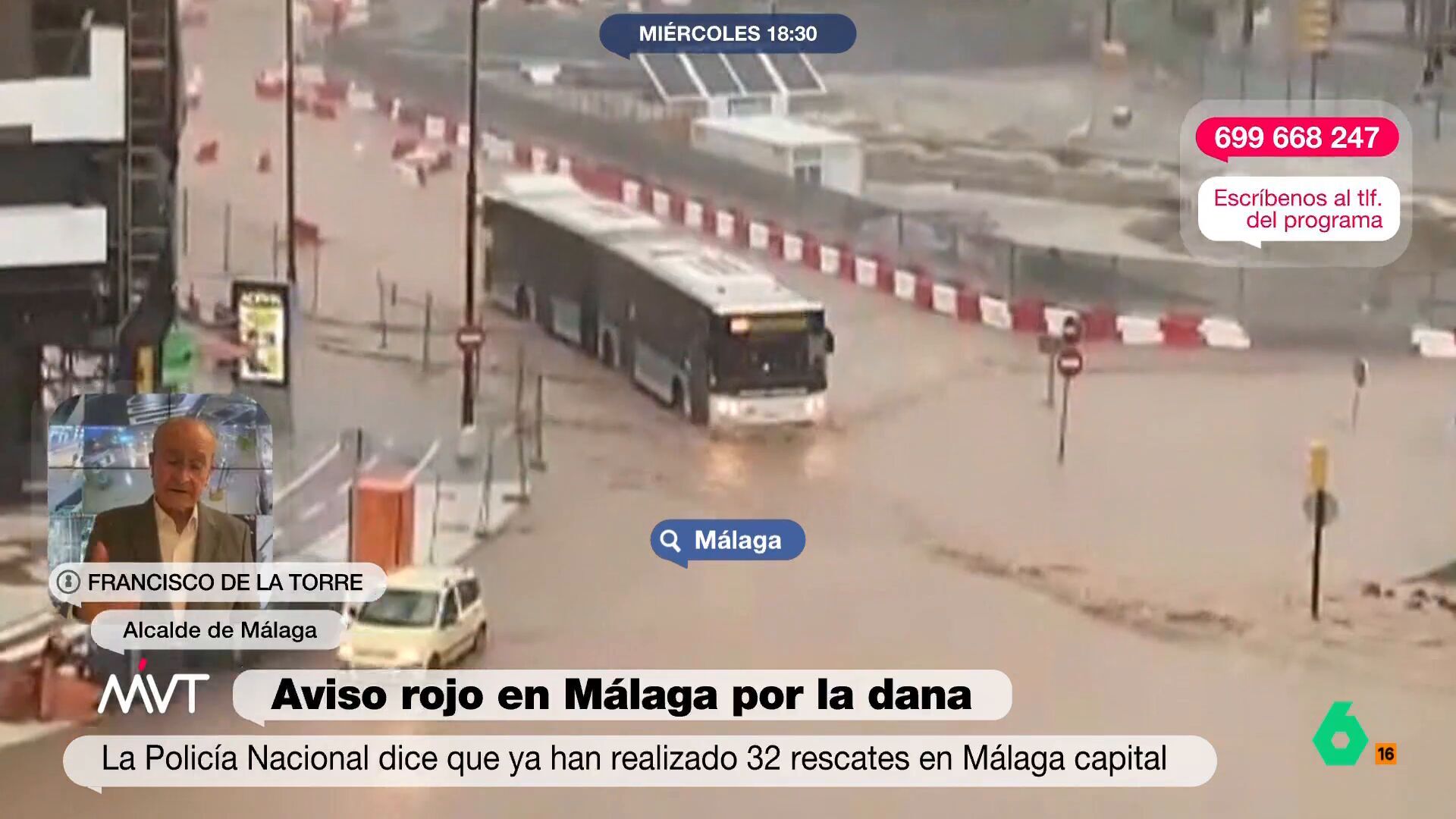 Noviembre 2024 (13-11-24) ¿Está Málaga preparada para absorber las lluvias provocadas por la DANA? El alcalde Paco de la Torre responde