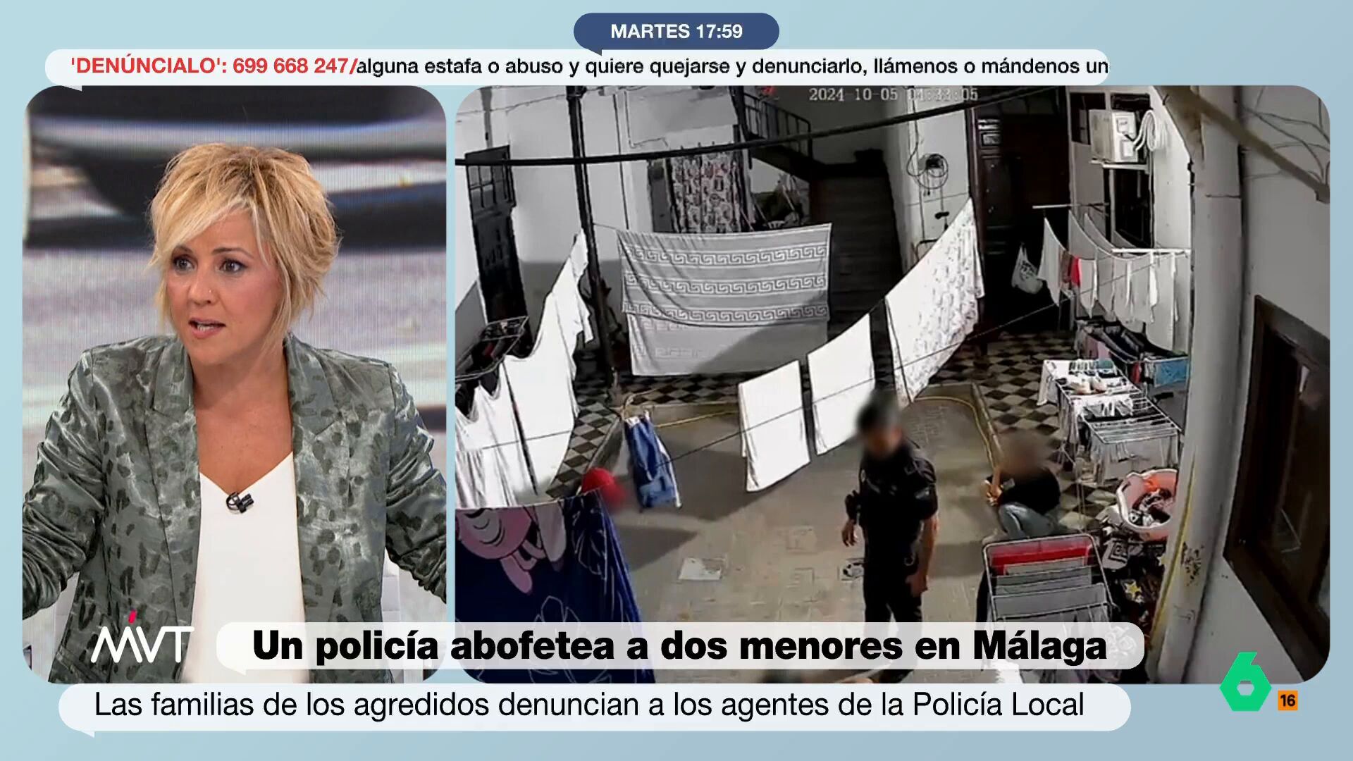 Octubre 2024 (08-10-24) Cristina Pardo, al ver las imágenes de un policía abofeteando a un menor: 