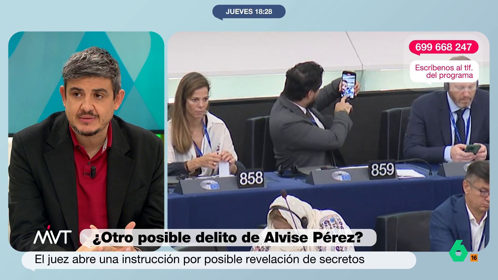 Septiembre 2024 (26-09-24) Pérez Medina, sobre Alvise tras difundir una foto de la hija de Sánchez: 