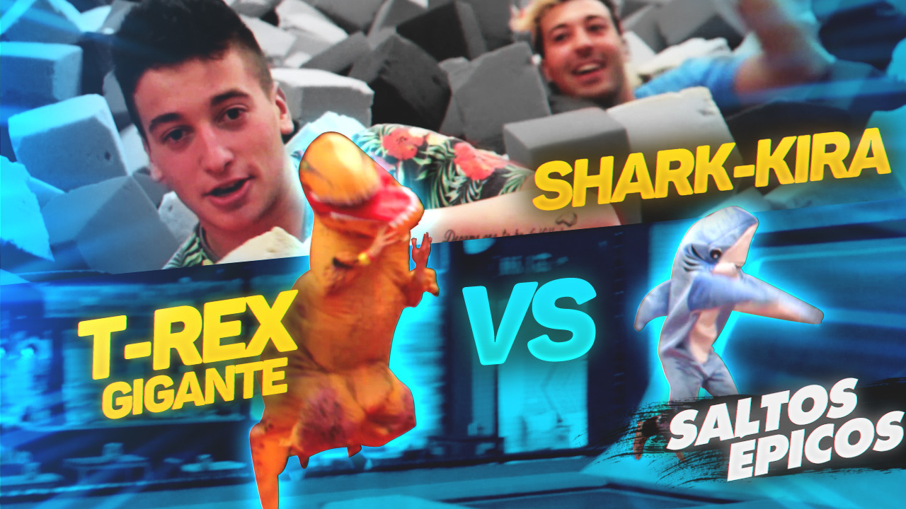 T1 Squad Shark-Ira vs T-Rex gigante!!! Reto de Saltos épico en Mallorca