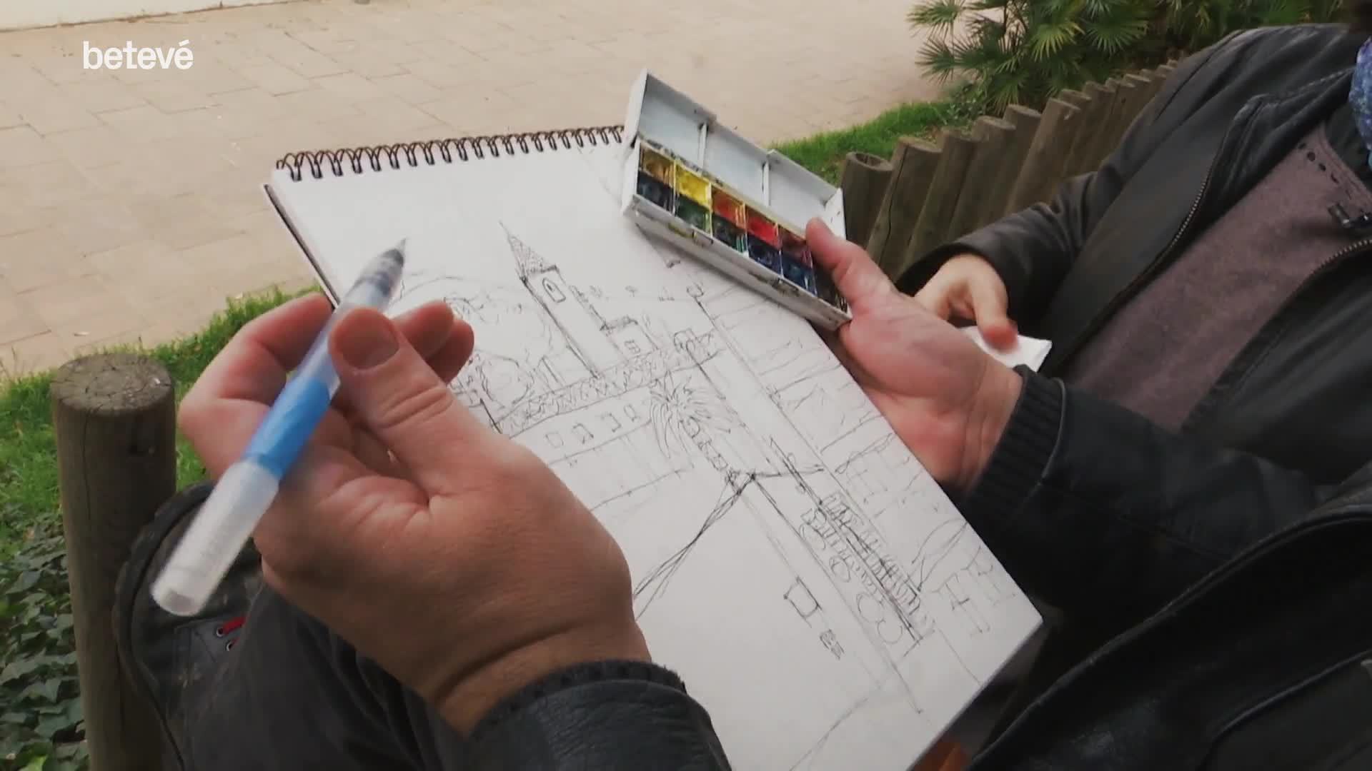 13 de Febrer de 2020 L’Antonio Baños aprèn “urban sketching”