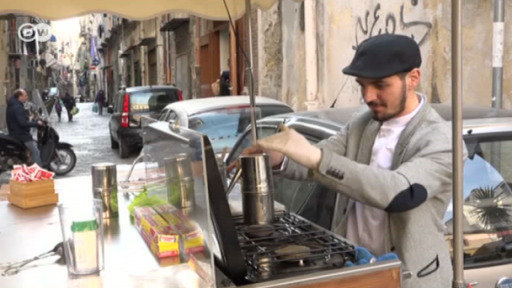 Cafetería ambulante en Nápoles