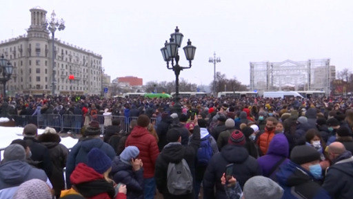 Multitudinaria protesta en Rusia