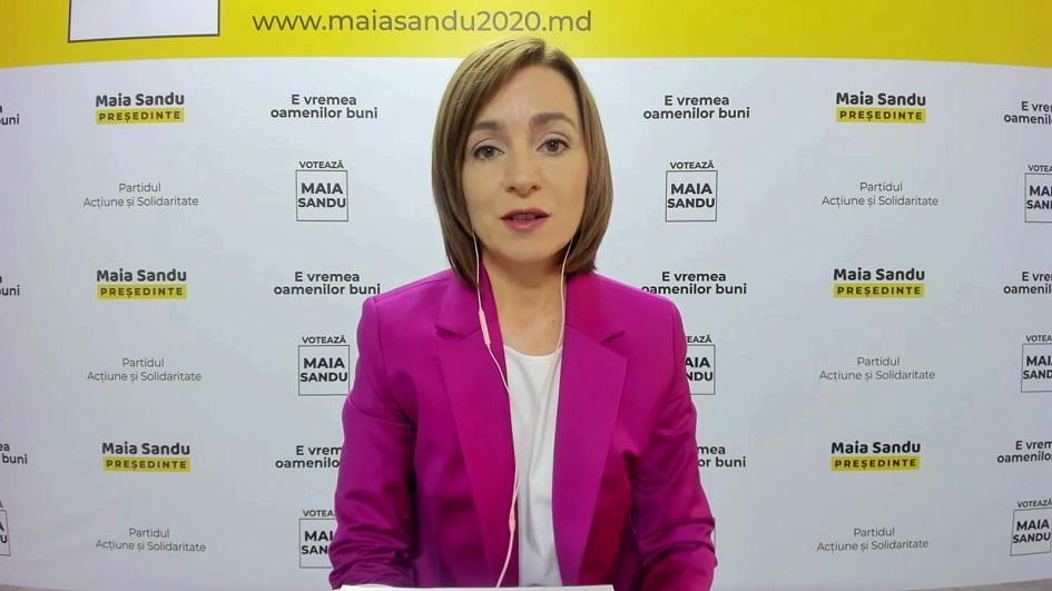 Maia Sandu, candidata a la presidencia de Moldavia: 