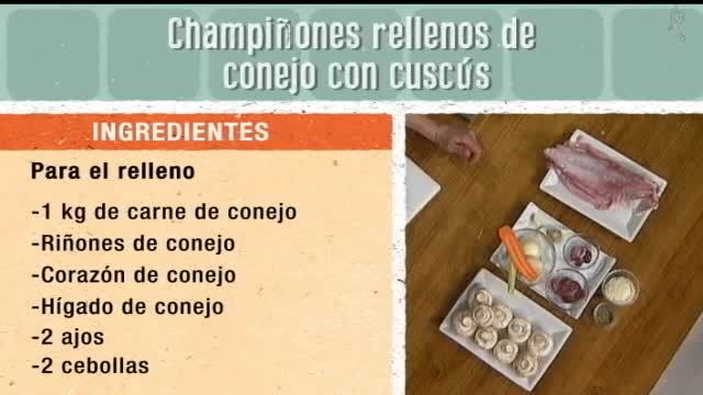 Champiñones rellenos de conejo con cuscús (04/04/16)