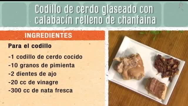 Codillo de cerdo glaseado con calabacín relleno de chanfaina  (05/02/16)