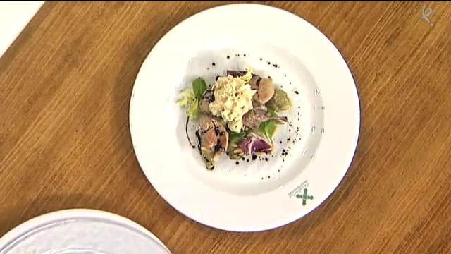 espuma de foie con alcachofas, codornices y reducción de vinagre  (10/11/15)