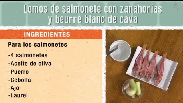 Lomos de salmonete con zanahorias y beurre blanc de cava (27/04/16)