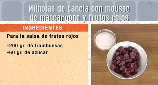 Milhojas de canela con mousse de mascarpone y frutos rojos (19/09/14)