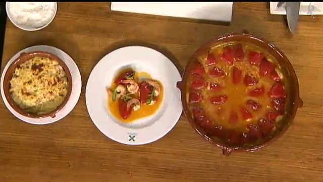 Pimientos de Piquillo rellenos de gambas en salsa americana (20/01/16)