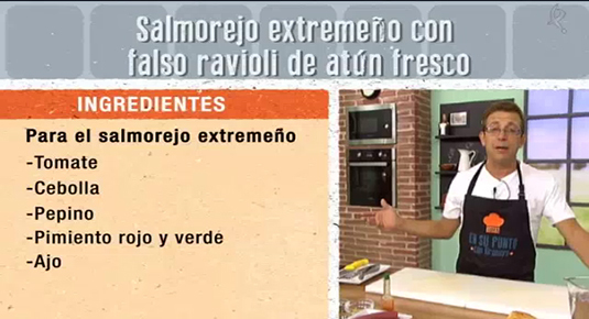 Salmorejo extremeño con falso ravioli de atún fresco (22/09/14)