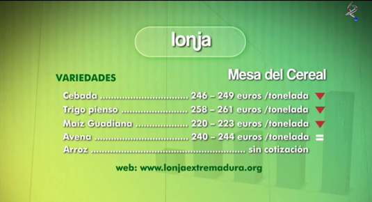 precios de la lonja de Extremadura (29/10/12)