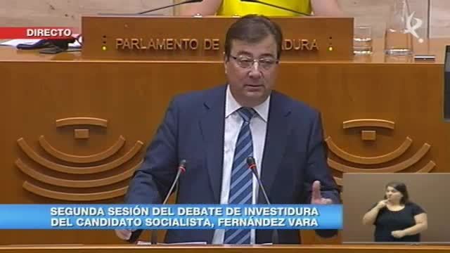 II Sesión de Investidura Presidente Junta Extremadura 2015: Turno de Réplica Guillermo Fernandez Vara