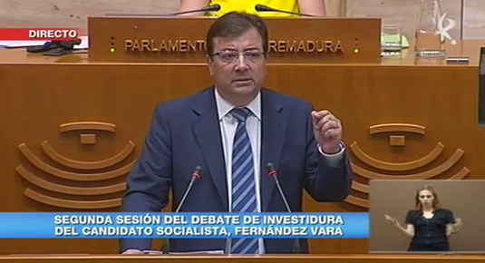 II Sesión Investidura Presidente Junta de Extremadura