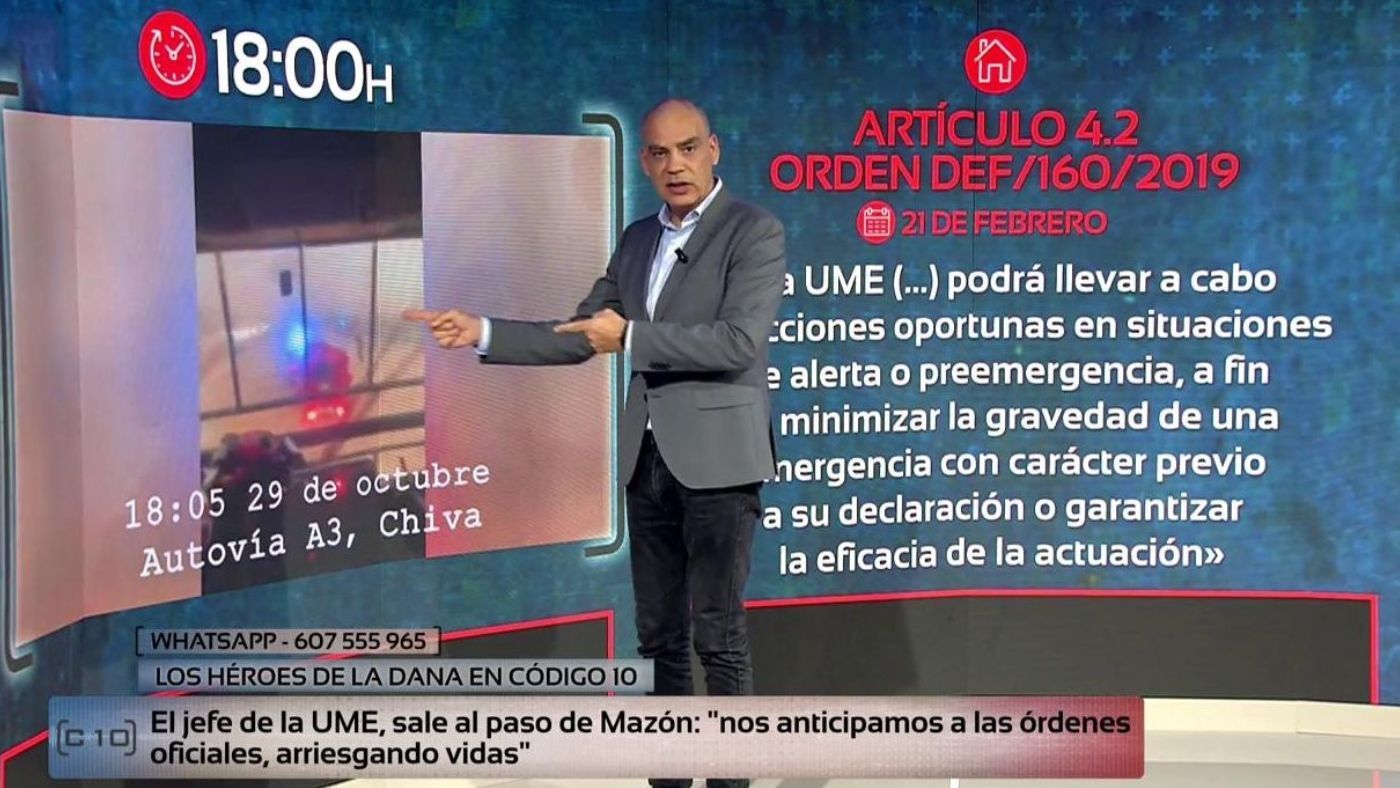 Especiales Nacho Abad, tras las declaraciones de Carlos Mazón sobre la UME: “No voy a permitir que se ponga en solfa el nombre del ejército