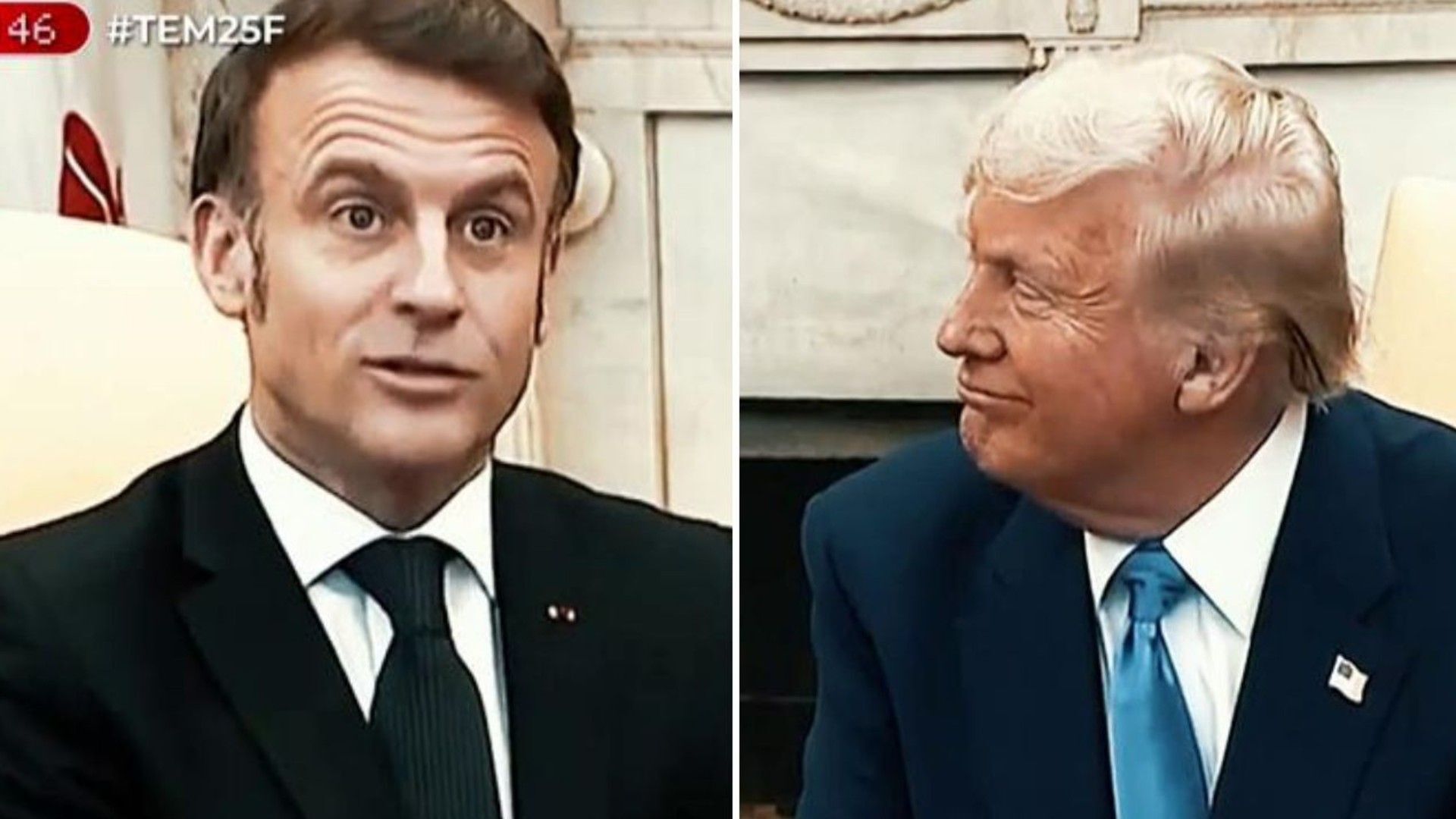 Especiales El momento en que Emmanuel Macron corrige a Donald Trump en directo y la reacción del presidente de Estados Unidos - Top Vídeos 25/02/2025