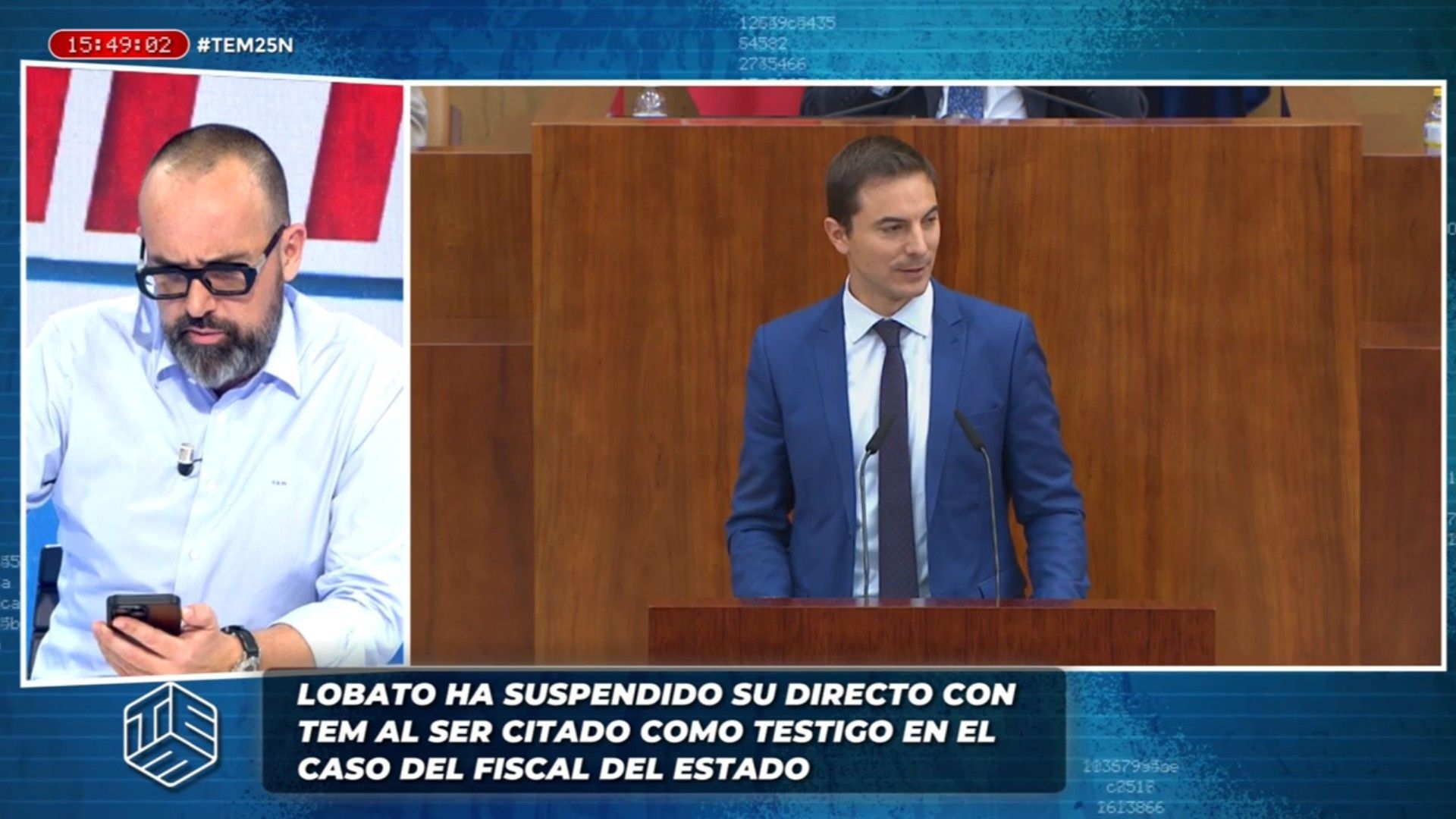 Especiales Juan Lobato suspende su directo con 'TEM' y Risto lee su mensaje ante las cámaras: 