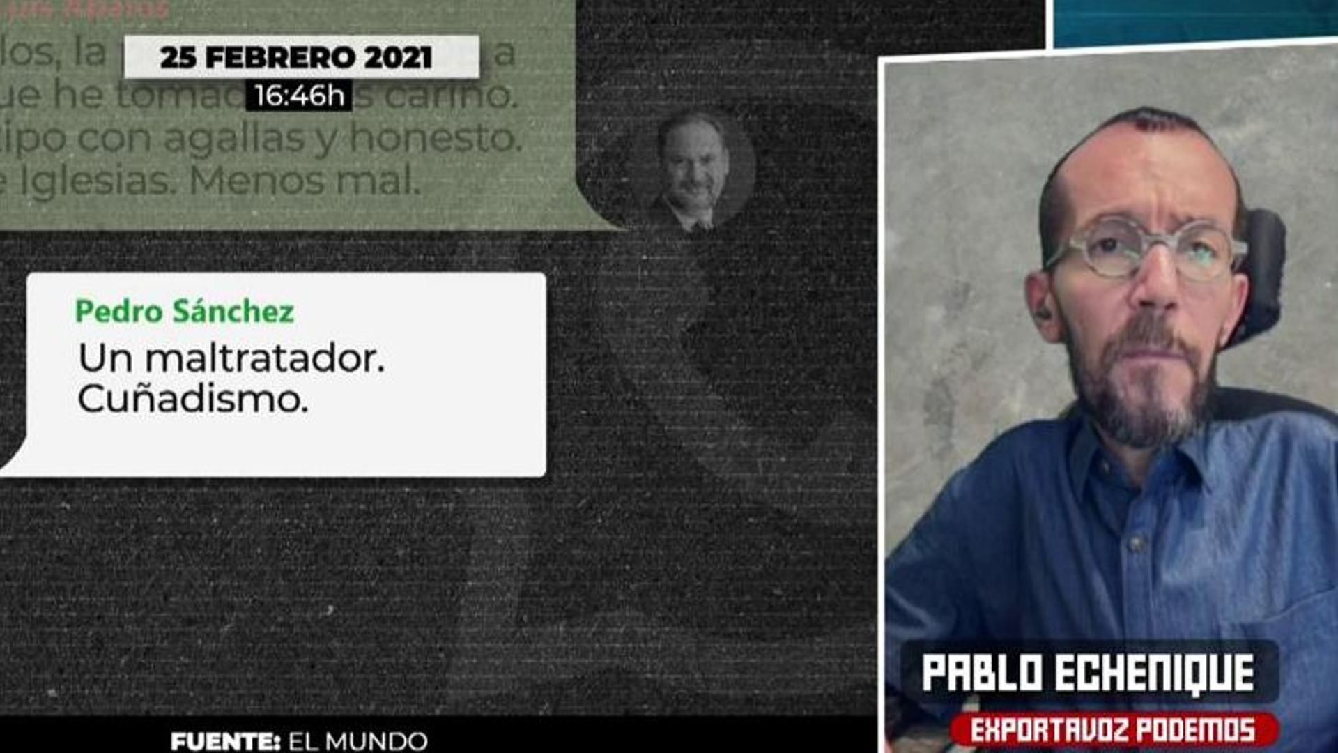 Top Vídeos Echenique a Ana Vázquez sobre su interpretación del mensaje de Sánchez calificando 