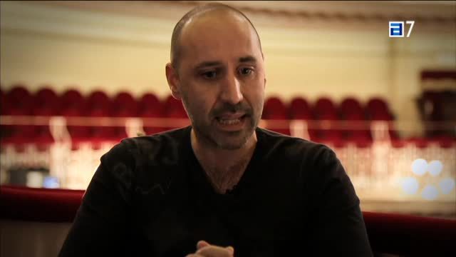 Pablo González, director de orquesta, y Javier Fernández, director artístico de la Ópera de Oviedo (Domingo, 03-05-2015)