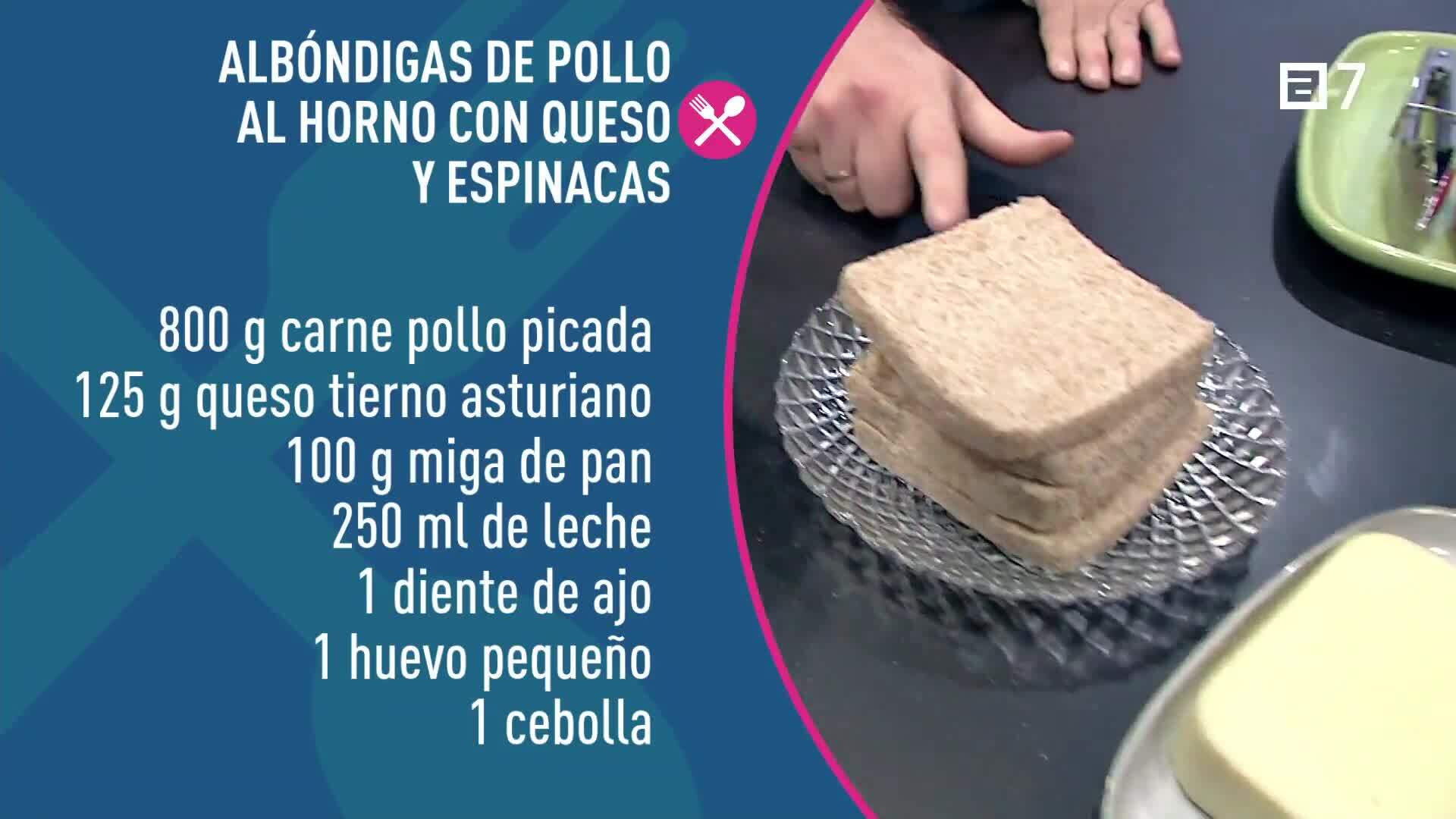 Albóndigas de pollo al horno con queso y espinacas (Martes, 12-03-2024)