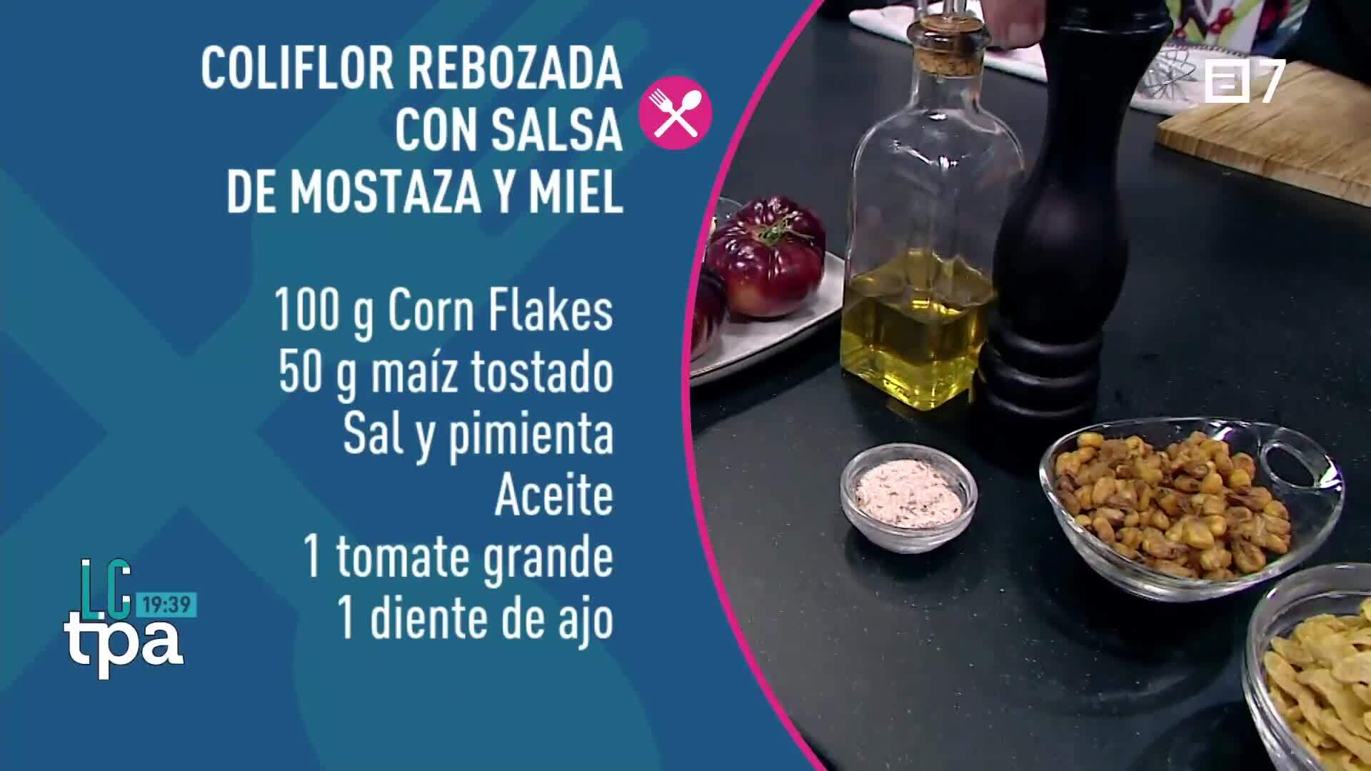 Coliflor rebozada super crujiente con salsa de mostaza y miel de Asturias (Miércoles, 21-02-2024)