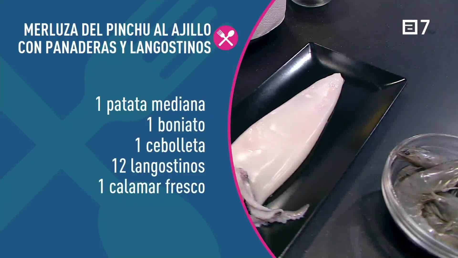 Merluza del pinchu al ajillo con panaderas y langostinos (Miércoles, 20-03-2024)