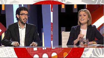 Maria Senserrich de Junts pel Sí i el diputat Juan Milián del Partit Popular de Catalunya