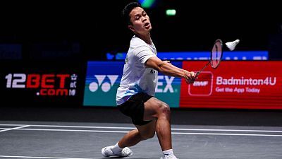 BWF World Tour Super 100.  All England Final Individual masculina: Anthony Sinisuka Ginting - Jonatan Christie