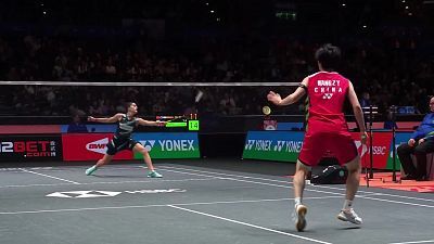 BWF World Tour Super 100.  All England: Yi Zhi Wang - Carolina Marin