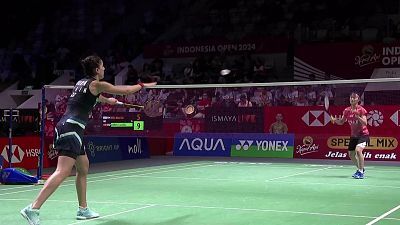 BWF World Tour Super 1000 Indonesian Open. Wen Chi Hsu - Carolina Marín