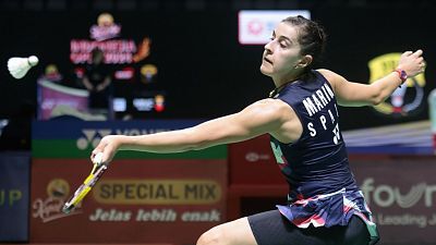 BWF World Tour Super 1000 Indonesian Open. Yi Man Zhang - Carolina Marín