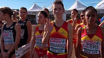 Atletismo - Campeonato de Europa de Cross. Carrera sub-20 femenina, desde Chia (Italia)
