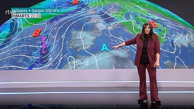 – Dilluns: neu, ruixats i vent abans de la tornada de l’anticicló