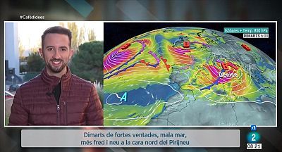 Fortes ventades, fred acusat, neu a la cara nord i mala mar