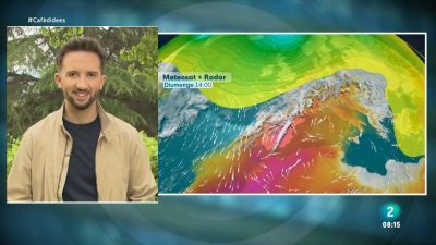 Menys calor, núvols i ruixats intensos amb tempesta